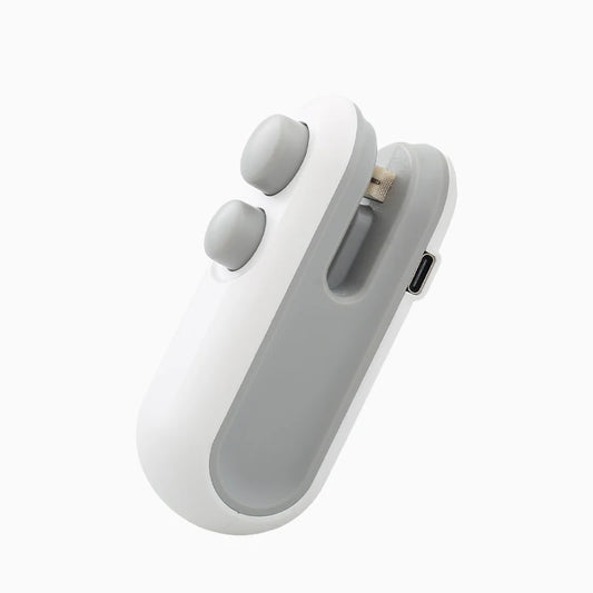 Handheld heat based chip bag sealer, Rechargable device to reseal bags after opening